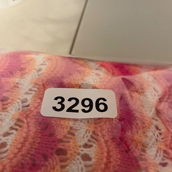 NWT Loft Women's S Pink White Scalloped Halter Sweater Sleeveless Summer 70s - Picture 9 of 9